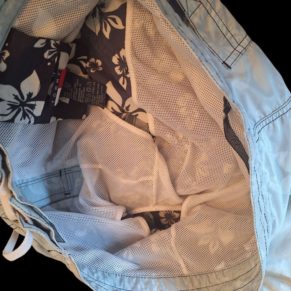 Vintage Tommy Hilfiger Swim Trunks Heavy Duty Nylon L Modest Lined Excellent - Picture 6 of 14